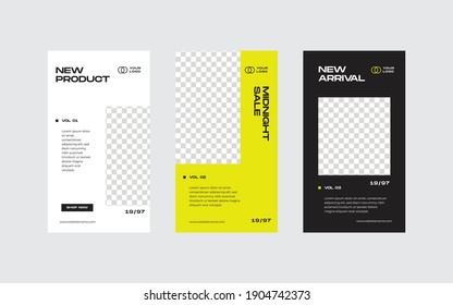 Fashion instagram stories template. Vector illustration.	
