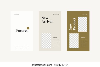 Fashion instagram stories template. Vector illustration.	