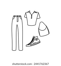 Fashion items vector illustration, icon set