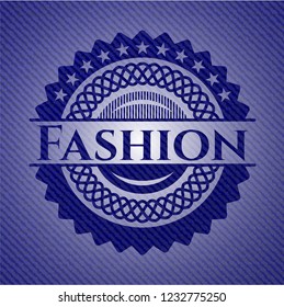 Fashion jean or denim emblem or badge background