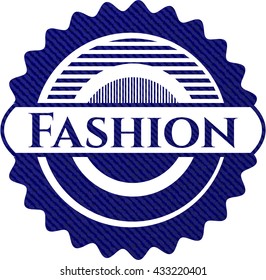 Fashion jean or denim emblem or badge background