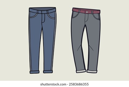 Fashion Jean design drawing style for decoration