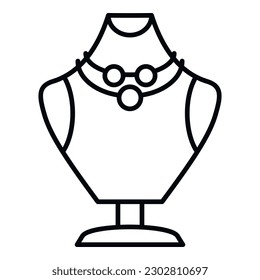 Fashion jewelry dummy icon outline vector. Bust gold. Diamond luxury