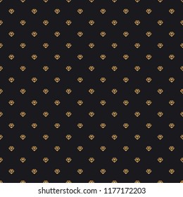 Fashion jewels vector seamless pattern. Golden gemstones luxury background. Beautiful texture with linear diamonds