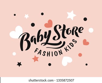 Fashion Kids Hand-drawn Template Vector. Logo 