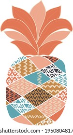 Fashion kids print with 
 etnic and slogan. Vector hand draw illustration