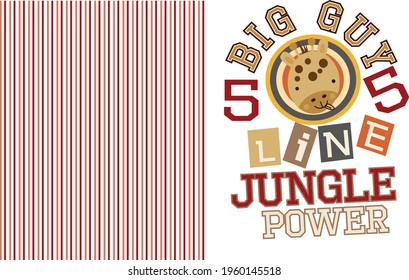 Fashion kids print with fabric pattern.  With text slogan.  Vector hand draw illustration