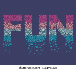 Fashion kids print with Fun text slogan.  Vector hand draw illustration.