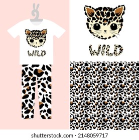 Fashion kids prints and seamless pattern. Baby pajamas design. Isolated vector illustration	