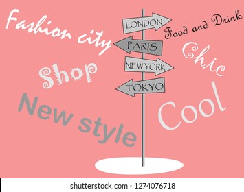 Fashion label vector illustration for t-shirt, slogan design print graphics style