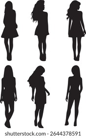 fashion lady silhouette set design 