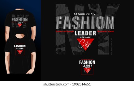fashion leader,new york city typography graphic design, for t-shirt prints, vector illustration
