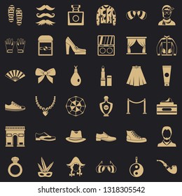 Fashion life icons set. Simple style of 36 fashion life vector icons for web for any design
