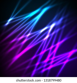 Fashion lights background of bright glowing blur lines. Vector illustration Eps 10. Futuristic style glow neon disco club or night party. Gorgeous graphic image template