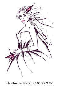 Fashion line art  illustration