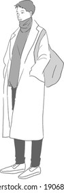 Fashion line art for young men