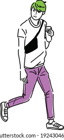 Fashion line art for young men