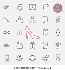 fashion line icon set