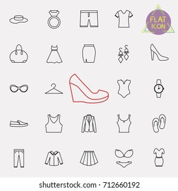 fashion line icon set