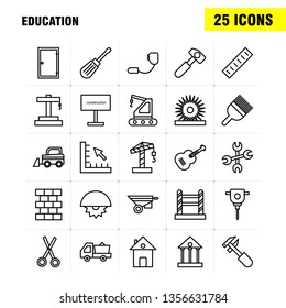 Fashion Line Icons Set For Infographics, Mobile UX/UI Kit And Print Design. Include: Skirt, Top, Dress, Ladies, Comb, Barber, Cutting, Hair Collection Modern Infographic Logo and Pictogram. - Vector