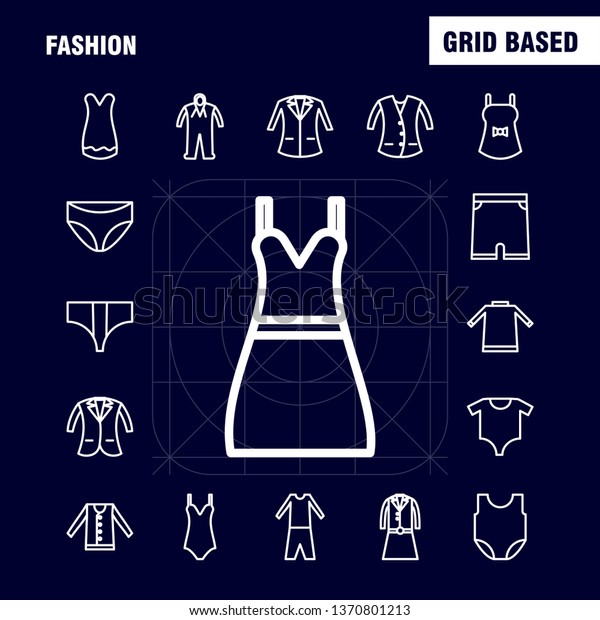 Fashion Line\
Icons Set For Infographics, Mobile UX/UI Kit And Print Design.\
Include: Shirt, Garments, Cloths, Dress, Ladies Collection Modern\
Infographic Logo and Pictogram. -\
Vector