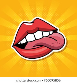 fashion lips badge icon