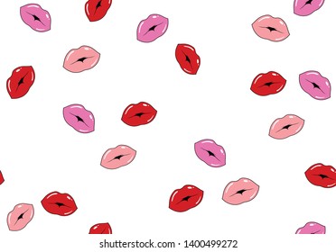 fashion lips pattern hand drawn design