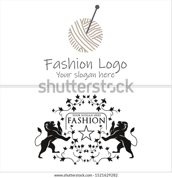 Fashion Logo Ball Thread Two Silhouette Stock Vector Royalty Free