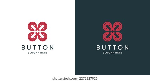 Fashion logo design with button concept idea