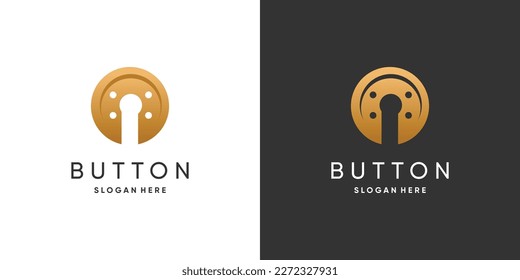 Fashion logo design with button concept idea