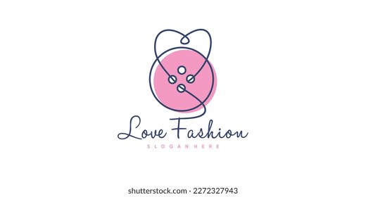 Fashion logo design with button concept idea