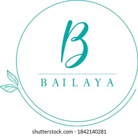 Fashion logo design by using simple minimal leave and scripted letter B