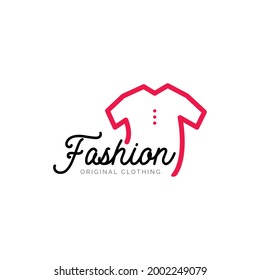 fashion logo design concept. Illustration shirt