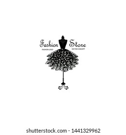 Fashion Logo Design Dress On Mannequin Stock Vector (Royalty Free ...