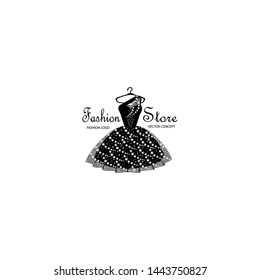 Fashion Logo Design Template Black Dress Stock Vector (Royalty Free ...