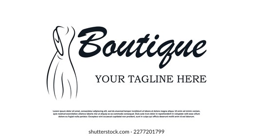 fashion logo design template with creative concept premium vector