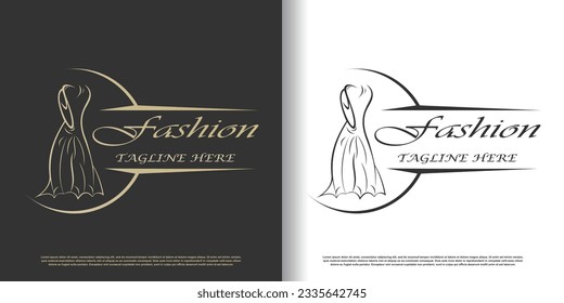 plantilla de diseño de logotipo de moda con concepto creativo vector premium