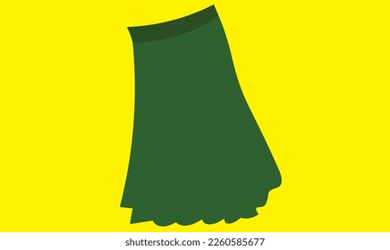 fashion logo green skirt illustration short women dress in yellow background