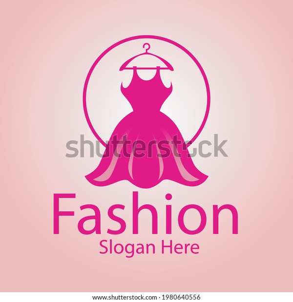 Fashion Logo Pink Dress Perfect Boutique Stock Vector (Royalty Free ...