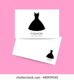 Fashion logo template. Concept business card design for fashion shop, boutique, factory on tailoring, fashion show, dress shop, and etc. Vector graphic illustration.