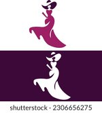 Fashion logo with in vector file. Fashion icon design. Fashion initial alphabet logo design. Purple logo design. Fashion in vector file.