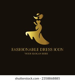 Fashion logo with in vector file. Fashion icon design. Golden logo design. Fashion in vector file.