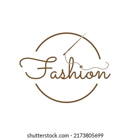 fashion logotypes design with sewing needle. vector illustration