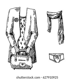 Fashion look sketch style. 