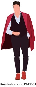 Fashion look sketch vector illustration with stylish clothes and beautiful people. Stylish crowd of people of different nations