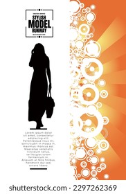 Fashion look. Young woman dressed in stylish trendy clothing. Vector illustration