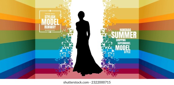 Fashion look. Young woman dressed in stylish trendy clothing. Vector illustration