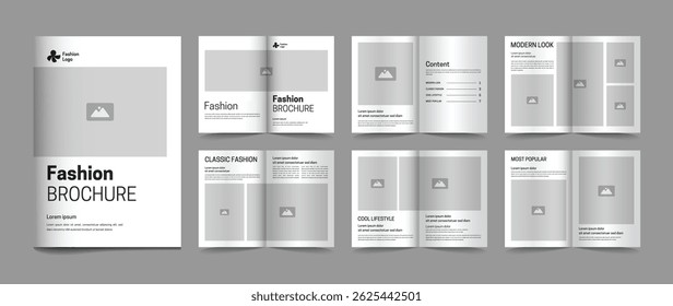 Fashion lookbook brochure and catalog minimalist template design, brochure, layout, fashion,