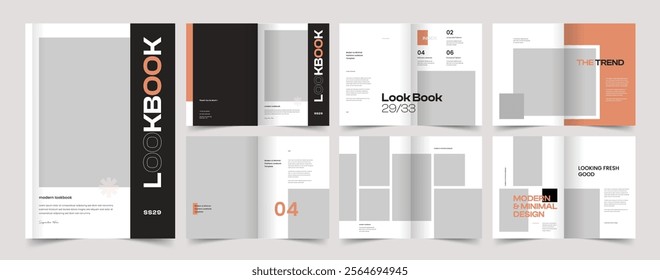 Fashion Lookbook Template Layout, Minimal Lookbook Design