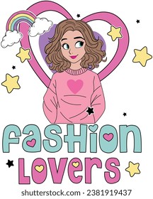 fashion lover graphic tees for girl design